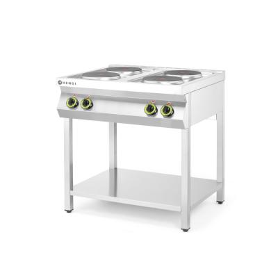 Elektrický vařič Kitchen Line – 4 plotýnky s otevřenou podstavou, HENDI, Kitchen Line, 400V/10400W, 800x700x(H)900mm | 226223